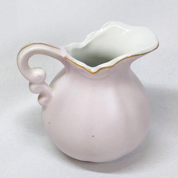 Lefton Pink China Creamer Vintage Hand Painted Small Pitcher Jug Roses #8208 - Picture 4 of 11